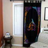 Celtic Triquetra Cotton Panel Living Room Curtain, Midnight Mirage