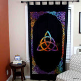 Celtic Triquetra Cotton Panel Living Room Curtain, Midnight Mirage