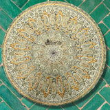 Vegetable Dye Hand Block Print Floral Cotton Tablecloth Collection, Green