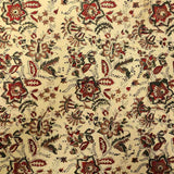 Rustic Autumn Floral Block Print Cotton Tablecloth Rectangle