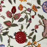 Vineyard Harmony Floral Cotton Tablecloth Collection, Green White Red Linen