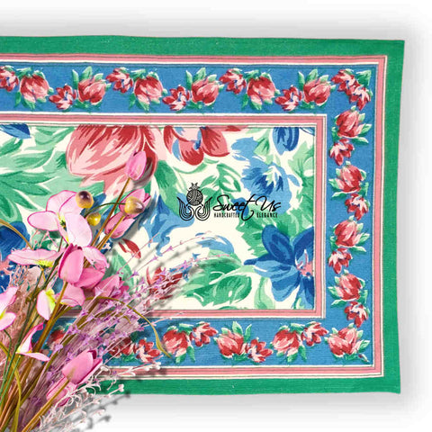 Fleur De Lush Floral Cotton Kithcen Dining Set of 4 Placemats