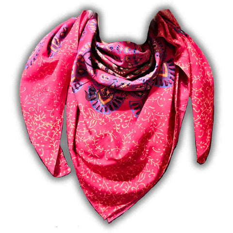 Cannes Vibrance Floral Sheer Soft Cotton Scarf for Women, Athena Blush
