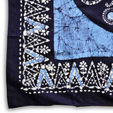 Paisley Oasis Cotton Batik Print Summer Floral Scarf for Women, Sapphire Night