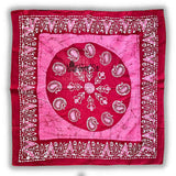 Paisley Oasis Cotton Batik Print Summer Floral Scarf for Women, Romantic Crush