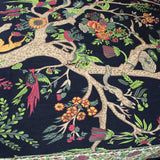 Tree of Life Hand loomed Cotton Tablecloth Rectangle, Onyx Orchard