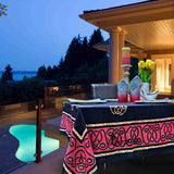 Large Cotton Celtic Tablecloth Rectangle, Red Black