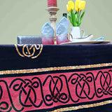 Large Cotton Celtic Tablecloth Rectangle, Red Black