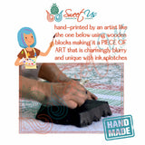 Block Print Floral Curtain Drape Indigo Blue 46x88 Cotton Kitchen Door Panel