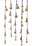 Amazing Chime of 4 to 6 Brass Bells 1.75 to 3 Inches High on Six Colorful Strings - Sweet Us