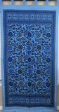 Handmade 100% Cotton Sunflower Tab Top Curtain Drape Panel Gray Blue - Sweet Us