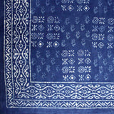 Handmade Cotton Hand Block Print Dabu Geometric Reversible Duvet Cover Queen Full Pillow Sham Black Blue - Sweet Us
