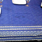 Cotton Block Print Tablecloth Rectangle Dining Kitchen Table Linen Blue