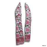 Fiorella Lightweight Soft Cotton Floral Scarf for Women, Delicate Pink
