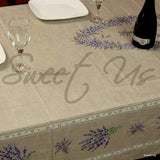 Wipeable Tablecloth Rectangle French Provencal Acrylic Coated Cotton Lavender