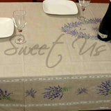 Wipeable Tablecloth Rectangle French Provencal Acrylic Coated Cotton Lavender