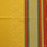 Wipeable Stain Resistant French Floral Cotton Jacquard Tablecloth Yellow Gold