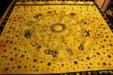 Cotton Astrological Zodiac Symbol Wall Tapestry Bedspread Full Bed sheets Gold - Sweet Us