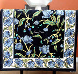 The Affluent Floral French Country Cotton Table Runner, Power Black