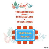 Block Print Floral Paisley Elephant Tablecloth Rectangle 70x102 Beige Blue