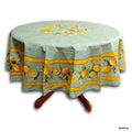 Le Citron Coated French Tablecloth Round, Fern - Sweet Us