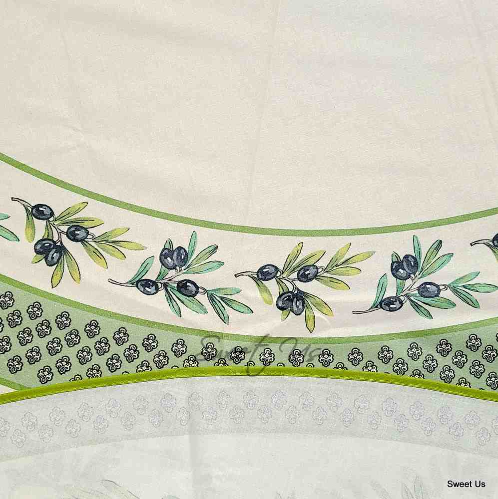 Wipeable Tablecloth Round Spillproof French Acrylic Coated Fleur Oliviers Yellow