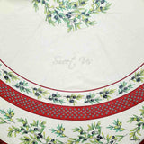 Wipeable Tablecloth Round Spillproof French Acrylic Coated Fleur Oliviers Yellow