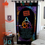 Celtic Triquetra Cotton Panel Living Room Curtain, Midnight Mirage