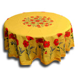 Wipeable Tablecloth Round & Rectangle Spillproof French Acrylic Coated Poppy - Sweet Us