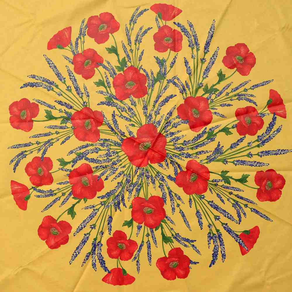 Wipeable Tablecloth Round & Rectangle Spillproof French Acrylic Coated Poppy - Sweet Us