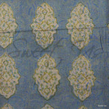 Vintage Diamond Floral Cotton Block Print Tablecloth Rectangle, Neptune Harvest