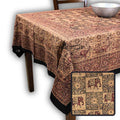 Tusker Trellis Block Print Batik Floral Tablecloth Rectangle, Rustic Reverie - Sweet Us