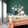 Cotton Eterna Vine Floral Tablecloth Rectangle White, Peach, Yellow
