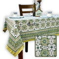 Springtime Splendor Cotton Floral Tablecloth Rectangle, Citrus Charm - Sweet Us