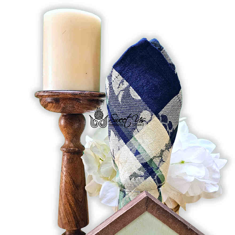 Berry Blossom Floral Plaid Jacquard Tablecloth Collection, Misty Meadow