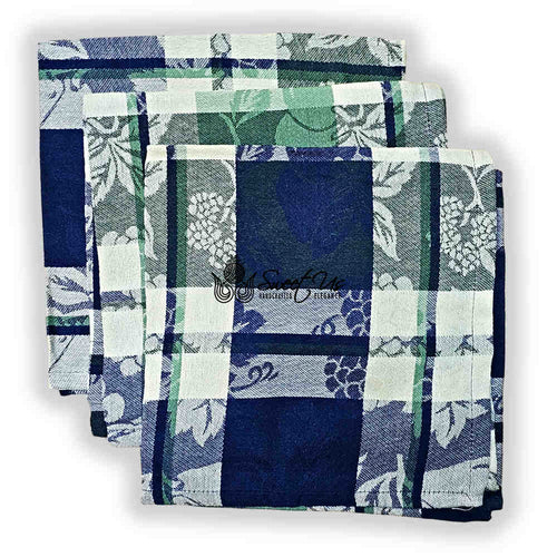Berry Blossom Floral Plaid Jacquard Tablecloth Collection, Misty Meadow - Sweet Us