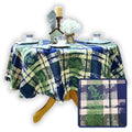 Berry Blossom Floral Plaid Jacquard Tablecloth Collection, Misty Meadow - Sweet Us