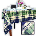 Berry Blossom Floral Plaid Jacquard Tablecloth Collection, Misty Meadow - Sweet Us