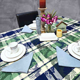 Berry Blossom Floral Plaid Jacquard Tablecloth Collection, Misty Meadow