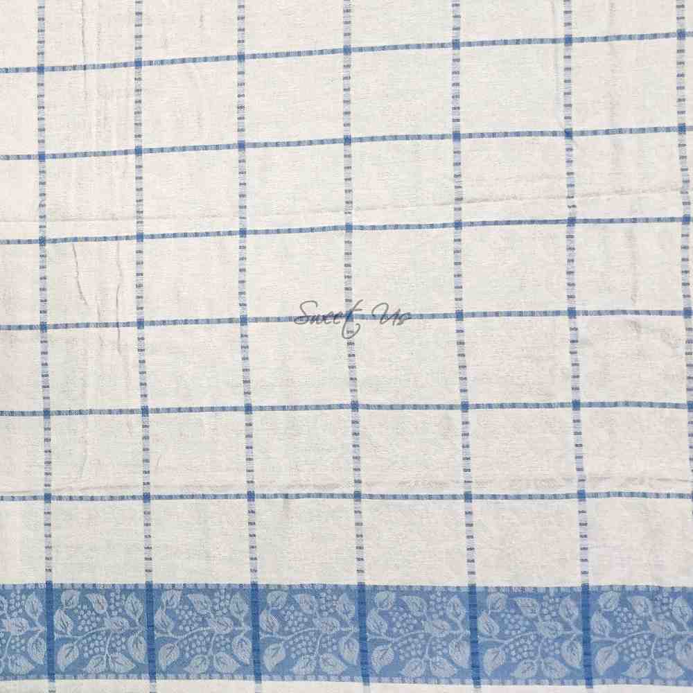 Jacquard Berry Vine Cotton Floral Tablecloth Collection, Oceanic Haze