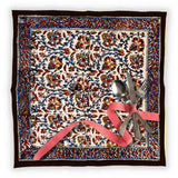 Block Print Cotton Paisley Floral Tablecloth Collection, Beige, Gold, Blue