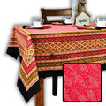 Debonair Diamond Cotton Tablecloth Collection Kitchen Linen, Tuscan Passion - Sweet Us
