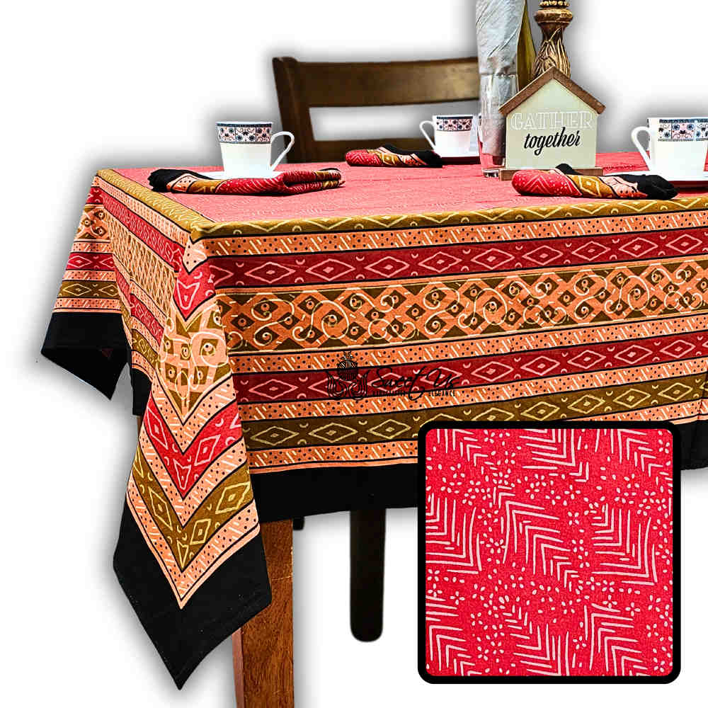 Debonair Diamond Cotton Tablecloth Collection Kitchen Linen, Tuscan Passion