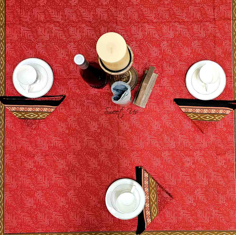 Debonair Diamond Cotton Tablecloth Collection Kitchen Linen, Tuscan Passion