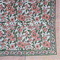 Rose Romance Floral Cotton Block Print Table Runner, Pretty in Pink - Sweet Us