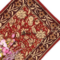 Marigold Radiance Floral Cotton Block Print Set of 4 Placemats, Ruby Terracotta - Sweet Us