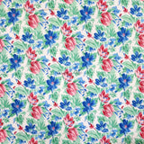 Fleur De Lush Floral Cotton Tablecloth Round Green Blue, Table Linen