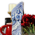 Stella Floral Block Print Cotton Tablecloth Collection, Blue Opal - Sweet Us