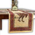 Peacock Paradise Paisley Organic Hand Block Print Cotton Table Runner - Sweet Us