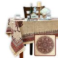 Peacock Paradise Paisley Organic Hand Block Print Cotton Tablecloth Collection - Sweet Us